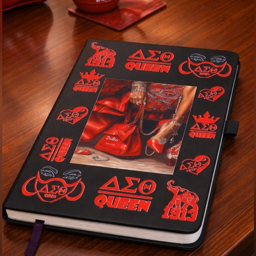 Delta Sigma Theta Queen Hardcover Black & Red Journal